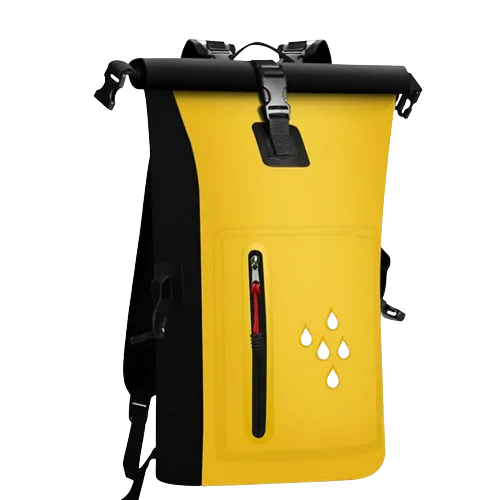 multi-functional waterproof backpack, yellow